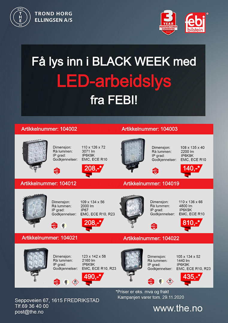 Blackweek tilbud LED-arbeidslys